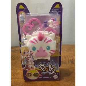 Polly Pocket Pet Connects Zebra on Safari Micro Playset
